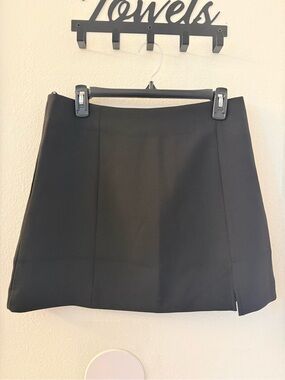 By Together Black Mini Skirt with Side Slit